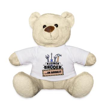 Bruderherz Geschwister Großer Bruder Statement - Teddy - Weiß - Vorne