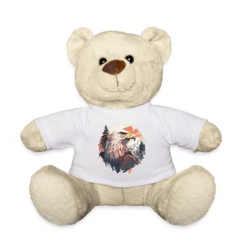 Adler Adlerkopf Natur Wildnis Wald Bäume Berge - Teddy - Weiß - Vorne