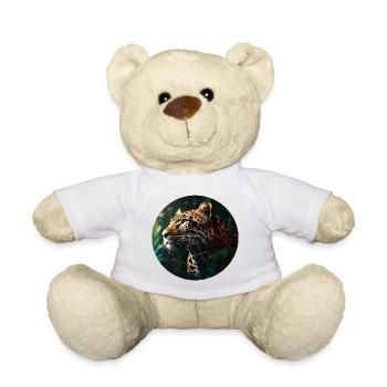 Leopard Face Up for wildlife fan and nature lover - Teddy Bear - white - Front