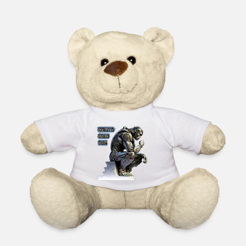 Cogito 02 - Cyborg Thinker Cogito Ergo Sum - Teddy Bear - white