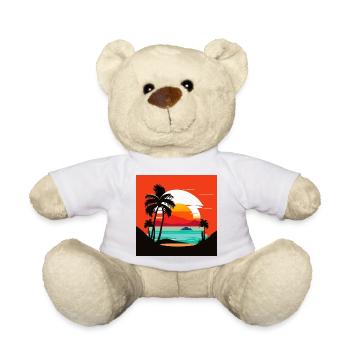 Tropischer Sonnenuntergang am Palmenstrand - Teddy - Weiß - Vorne