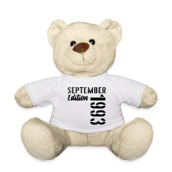 33rd birthday September 1993 - 33 years old - Teddy Bear - white - Front