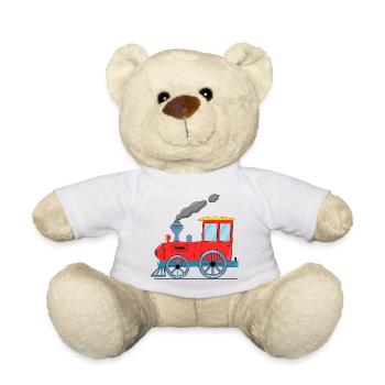 Children's train railway red - Teddy Bear - white - Front