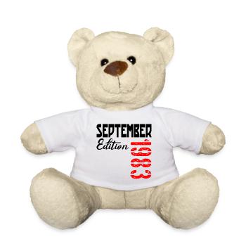 43. Geburtstag September 1983 - 43 Jahre alt - Teddy - Weiß - Vorne