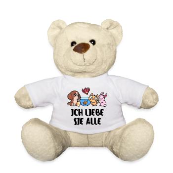 Aquarium Fisch Hund Katze Hase Haustiere Tiere - Teddy - Weiß - Vorne