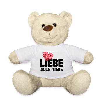 Ich Liebe Tiere Herz Haustiere Statement Heimtier - Teddy - Weiß - Vorne