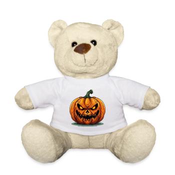 Halloween Kürbis Kopf Gruselig Gespenstisch Horror - Teddy - Weiß - Vorne
