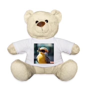 Vogel mit Orangen Sonnenbrillen - Teddy - Weiß - Vorne