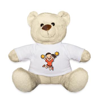 Cheerleader Mädchen Geschenk - Teddy - Weiß - Vorne