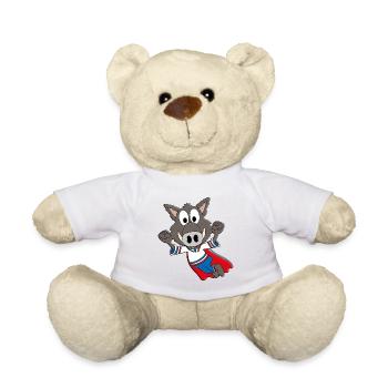 WILDSCHWEIN - KEILER - SUPERHELD - TIER - KINDER - Teddy - Weiß - Vorne