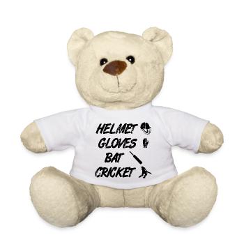 Casque Gants Bâton Cricket - Nounours - blanc - Devant
