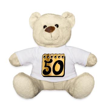 50 Jahre alt - FÜNFZIGSTER - 50. GEBURTSTAG - Teddy - Weiß - Vorne