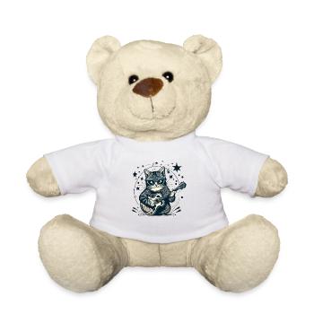 Katze Gitarre Gitarrist Musiker Geschenkidee - Teddy - Weiß - Vorne