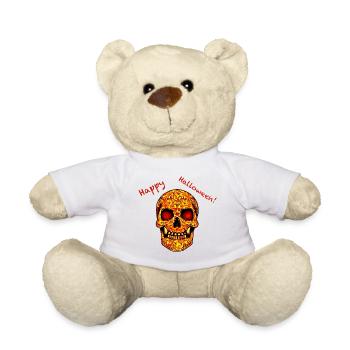 Scary Halloween skull - Teddy Bear - white - Front