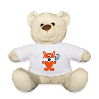 FUCHS - TENNIS - TIER - TIERISCH - GUT - BALLSPORT - Teddy - Weiß - Vorne