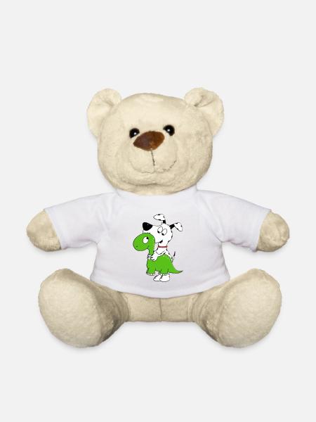 HUND - DINO - DINOSAURIER - KUSCHELTIER - TIERISCH - Teddy - Weiß