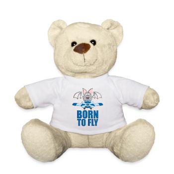 PILOT - FLUGHUND - FLEDERMAUS - FLUGZEUG - FLIEGER - Teddy - Weiß - Vorne