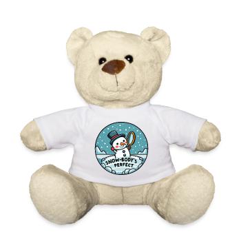 Le corps de neige est parfait! - Drôle de cadeau de Noël - Nounours - blanc - Devant