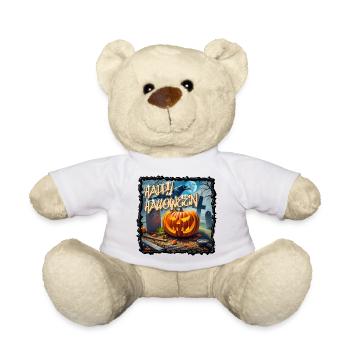 Nocturnal Mystery: The Happy Halloween T-Shirt - Teddy Bear - white - Front