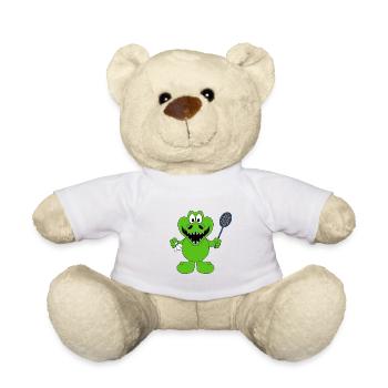 FEDERBALL - KROKODIL - BADMINTON - SPORT - TIER - Teddy - Weiß - Vorne