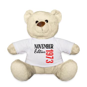 53. Geburtstag November 1973 - DREIUNDFÜNFZIG - Teddy - Weiß - Vorne