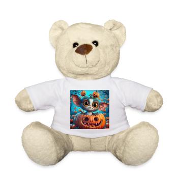 Little Halloween Creature in Pumpkin - Teddy Bear - white - Front