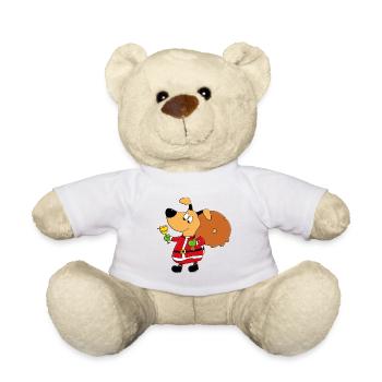 HUND - WEIHNACHTEN - GESCHENKE - GLOCKE - TIER - Teddy - Weiß - Vorne