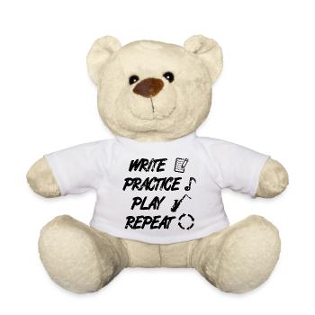 Écrire, pratiquer, jouer, répéter - Nounours - blanc - Devant