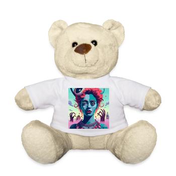 Blaue Sirene der PopArt Vision - Teddy - Weiß - Vorne