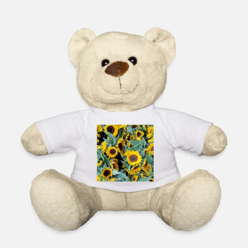 Sonnenblumenfeld in Gelbton - Teddy - Weiß