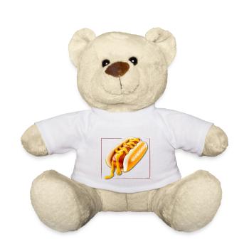 Hot-Dog Restauration Rapide Encadré - Nounours - blanc - Devant