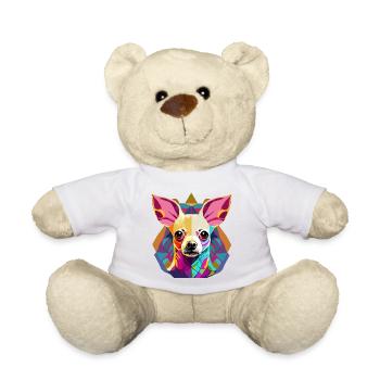 Farbenfrohe Chihuahua Illustration - Teddy - Weiß - Vorne