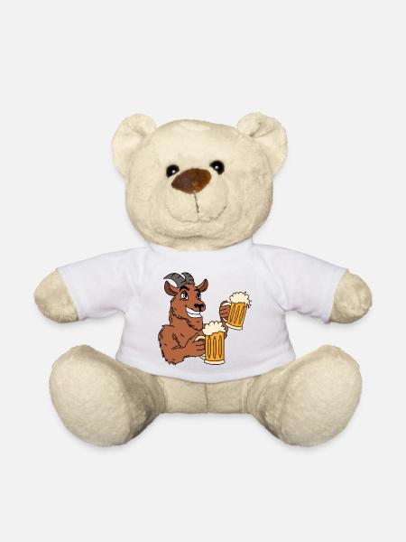 Saufender Bock - Teddy - Weiß