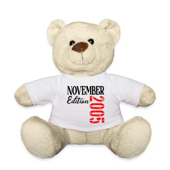 21st Birthday Edition November 2005 - Teddy Bear - white - Front