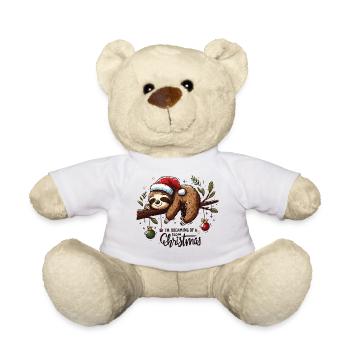 Faultier Sloth I'm dreaming of a slow Christmas - Teddy Bear - white - Front
