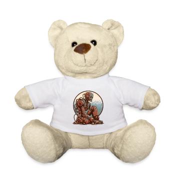 Robot, Romantik, Liebeskummer, Retro, traurig - Teddy - Weiß - Vorne