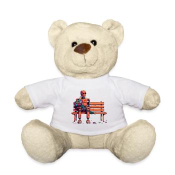 roboter rostig blumen robot love romantik - Teddy - Weiß - Vorne