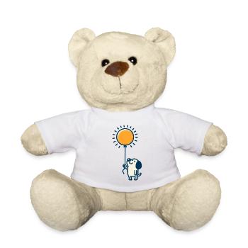 Leuchtender Ballon, fröhlicher Hund - Teddy - Weiß - Vorne