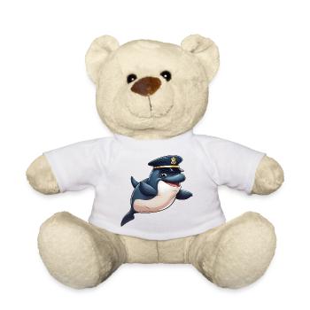 Police des baleines - Nounours - blanc - Devant