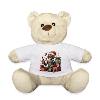 roboter bier weihnachten ugly xmas rostig geschenk - Teddy - Weiß - Vorne