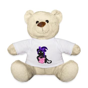 Black cat foresees the future - Teddy Bear - white - Front