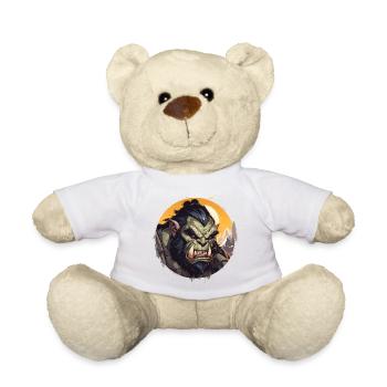Mächtiger Ork Krieger Fantasy RPG Shirt - Teddy - Weiß - Vorne
