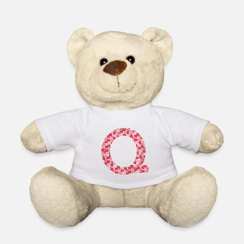Lettre Q - teeshirt bisous - Nounours - blanc