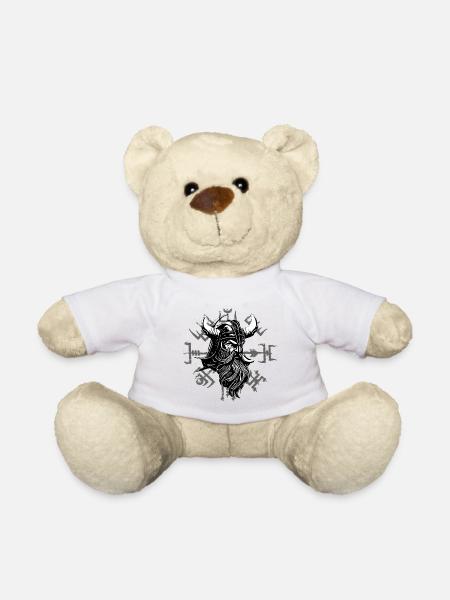 Vegvísir avec tête de Viking - Nounours - blanc