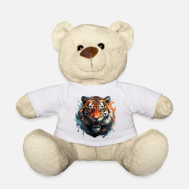 Bengalischer Tiger – Königstiger Gesicht Zoo - Teddy - Weiß