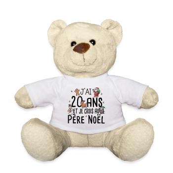 20 Ans Anniversaire Cadeau Père Noël Humour - Nounours - blanc - Devant