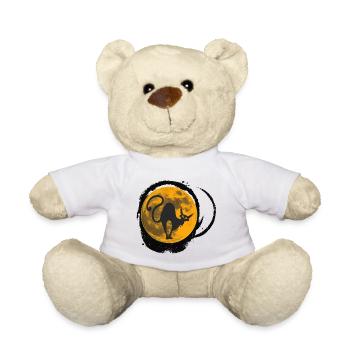 abstrakte Katzen, monde, Halloween outfit - Teddy - Weiß - Vorne