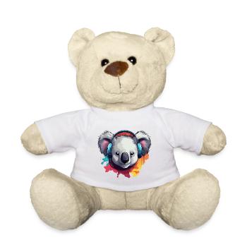 Koala with headphones Koala Bear - Teddy Bear - white - Front