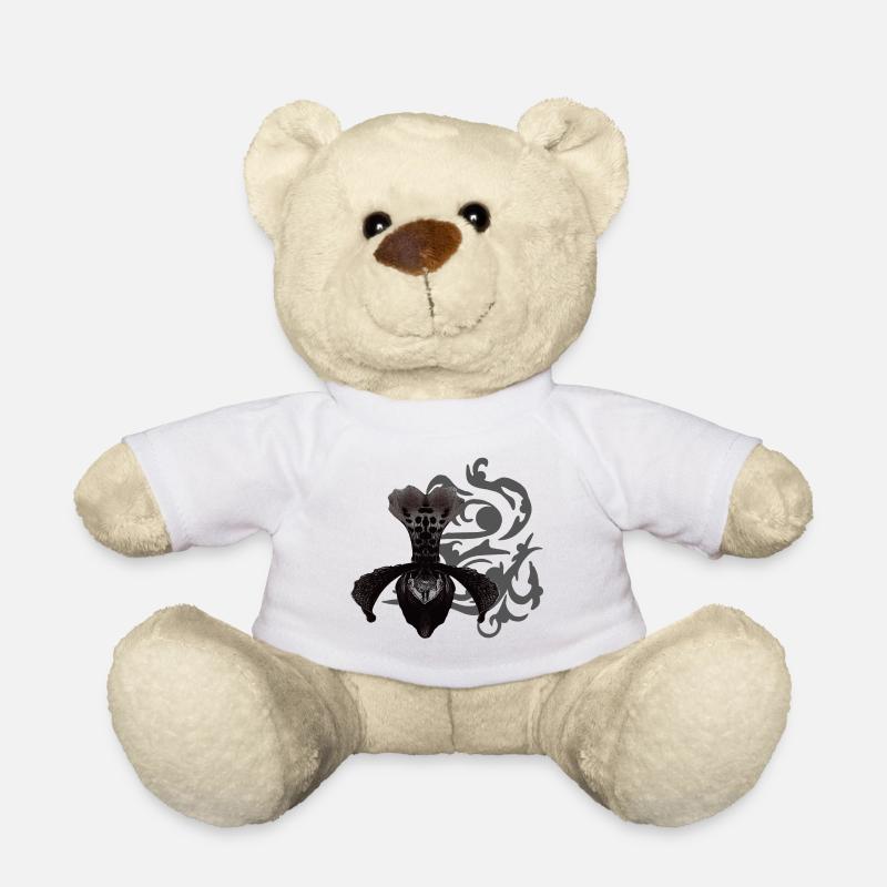 orchideen, tribals, gothic designs - Teddy - Weiß
