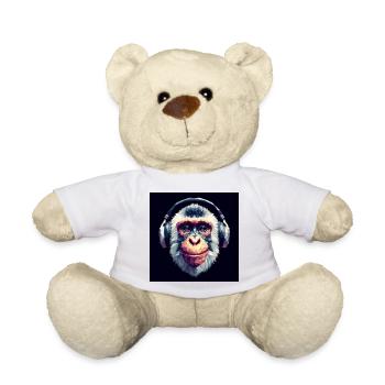Singe avec des écouteurs - Nounours - blanc - Devant
